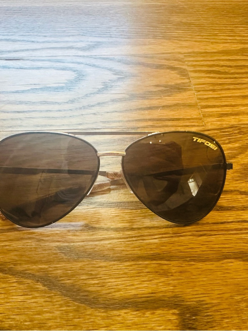 Tifosi Optics Brown Lens Aviator Sunglasses with Gold Frame
